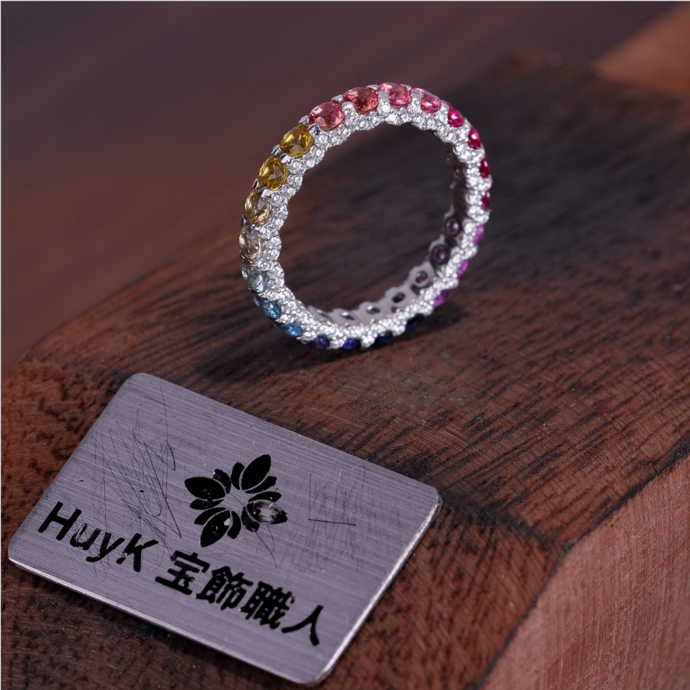 レインボーサファイアリング - s925 - N610001