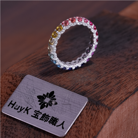 レインボーサファイアリング - s925 - N610001