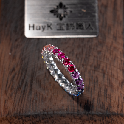 レインボーサファイアリング - s925 - N610001