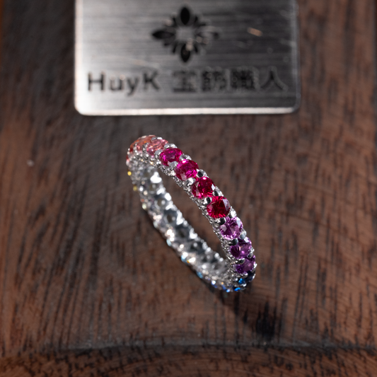 レインボーサファイアリング - s925 - N610001