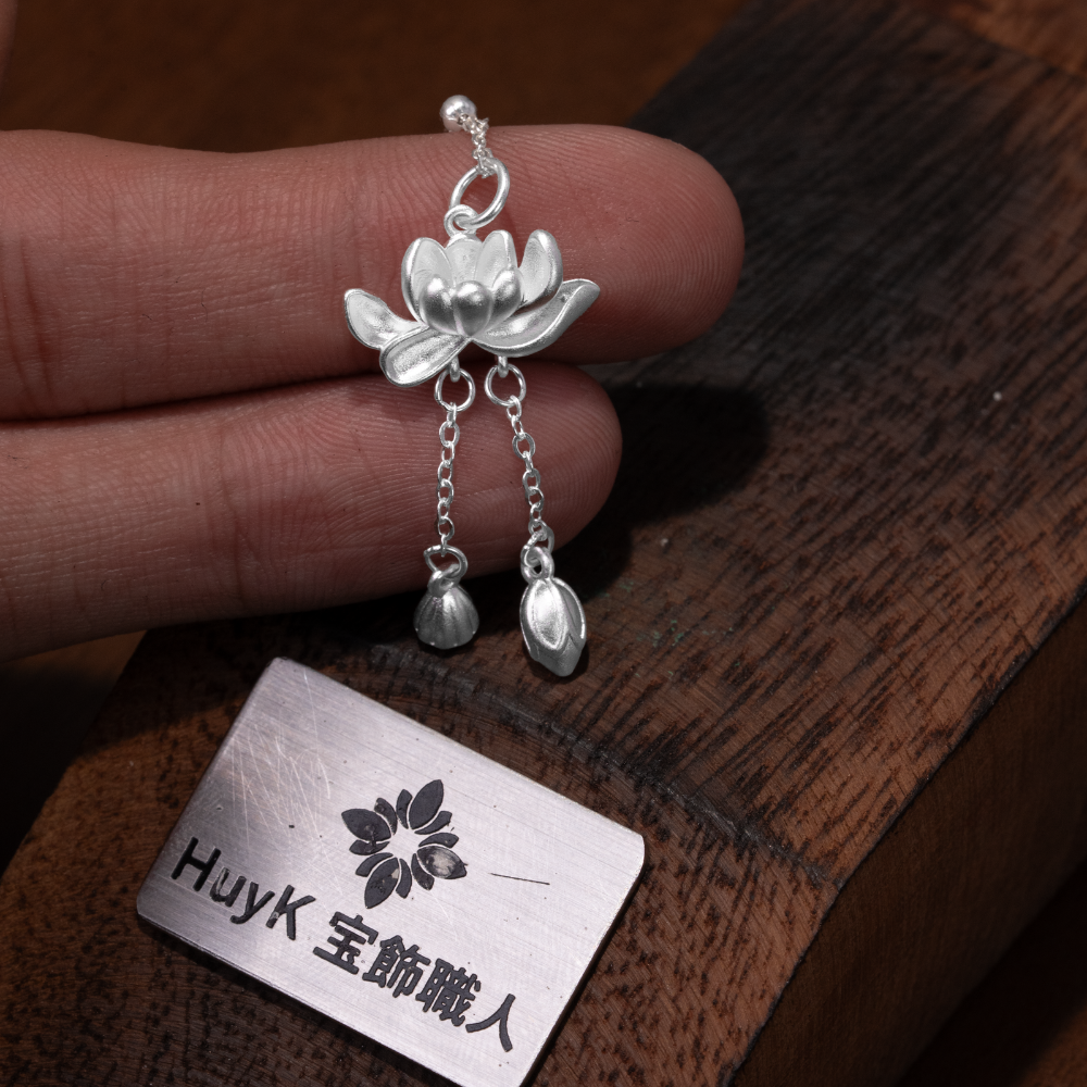 蓮の花ネックレス- S925-  D000856