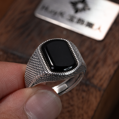 ブラックストーンリング - S925 - N100005