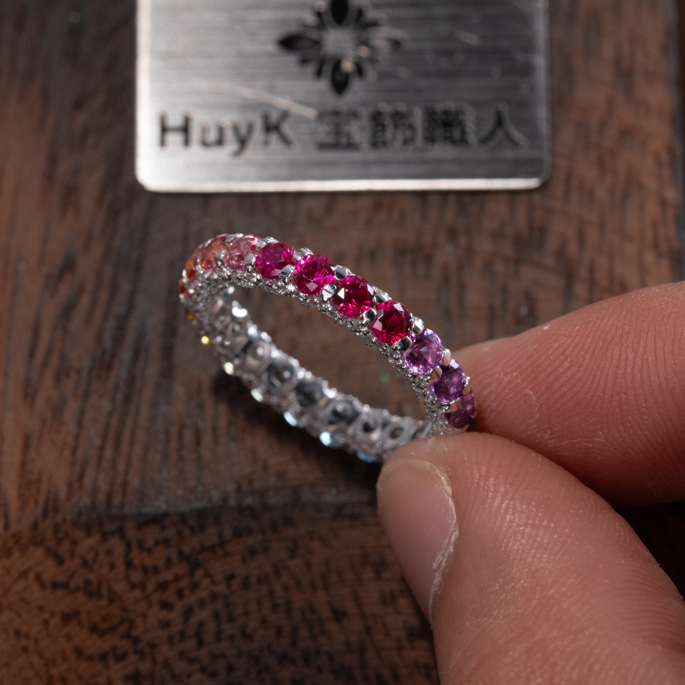 レインボーサファイアリング - s925 - N610001