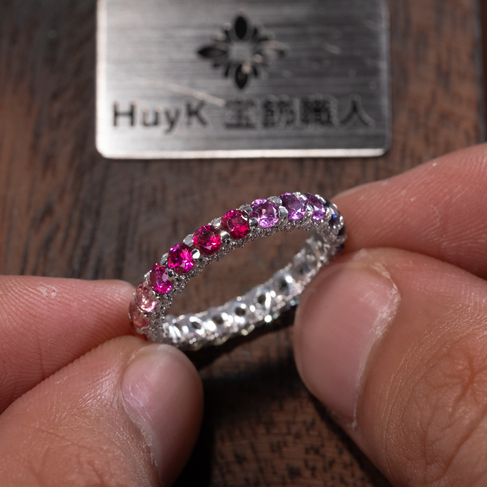 レインボーサファイアリング - s925 - N610001