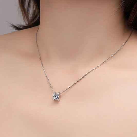 8mm モアサナイト付きシルバーネックレス