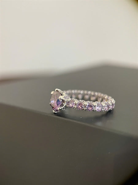 レディースリング フルパープルCZ 主石8mm S925 17.3mm