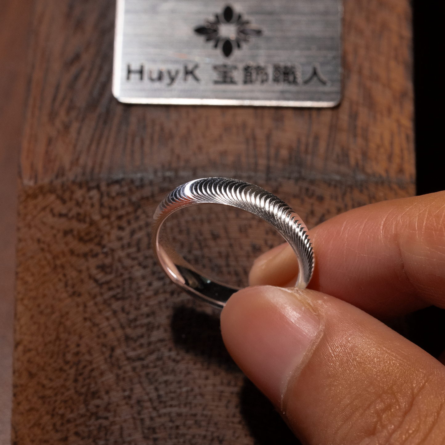 猫目模様のリング - S925 - 4.3厘