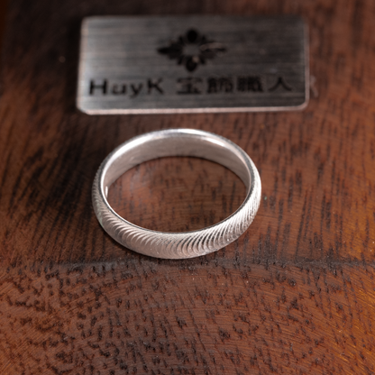 猫目模様のリング - S925 - 4.3厘