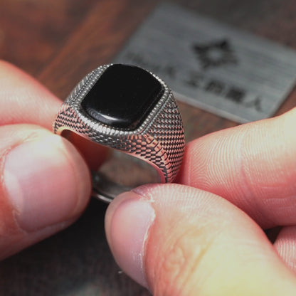 ブラックストーンリング - S925 - N100005