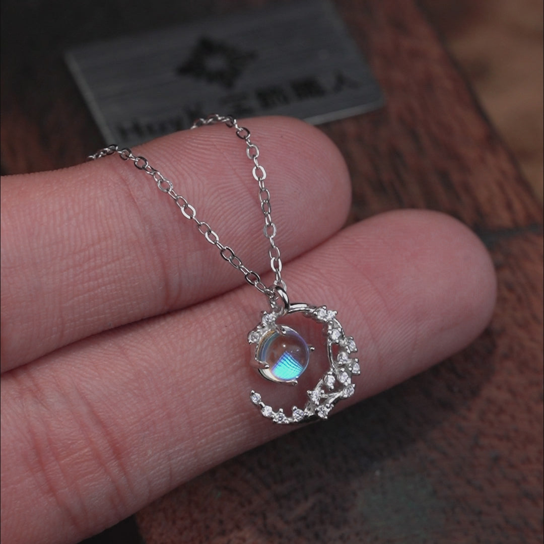 ムーンストーンネックレス - S925 - D400413