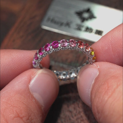 レインボーサファイアリング - s925 - N610001