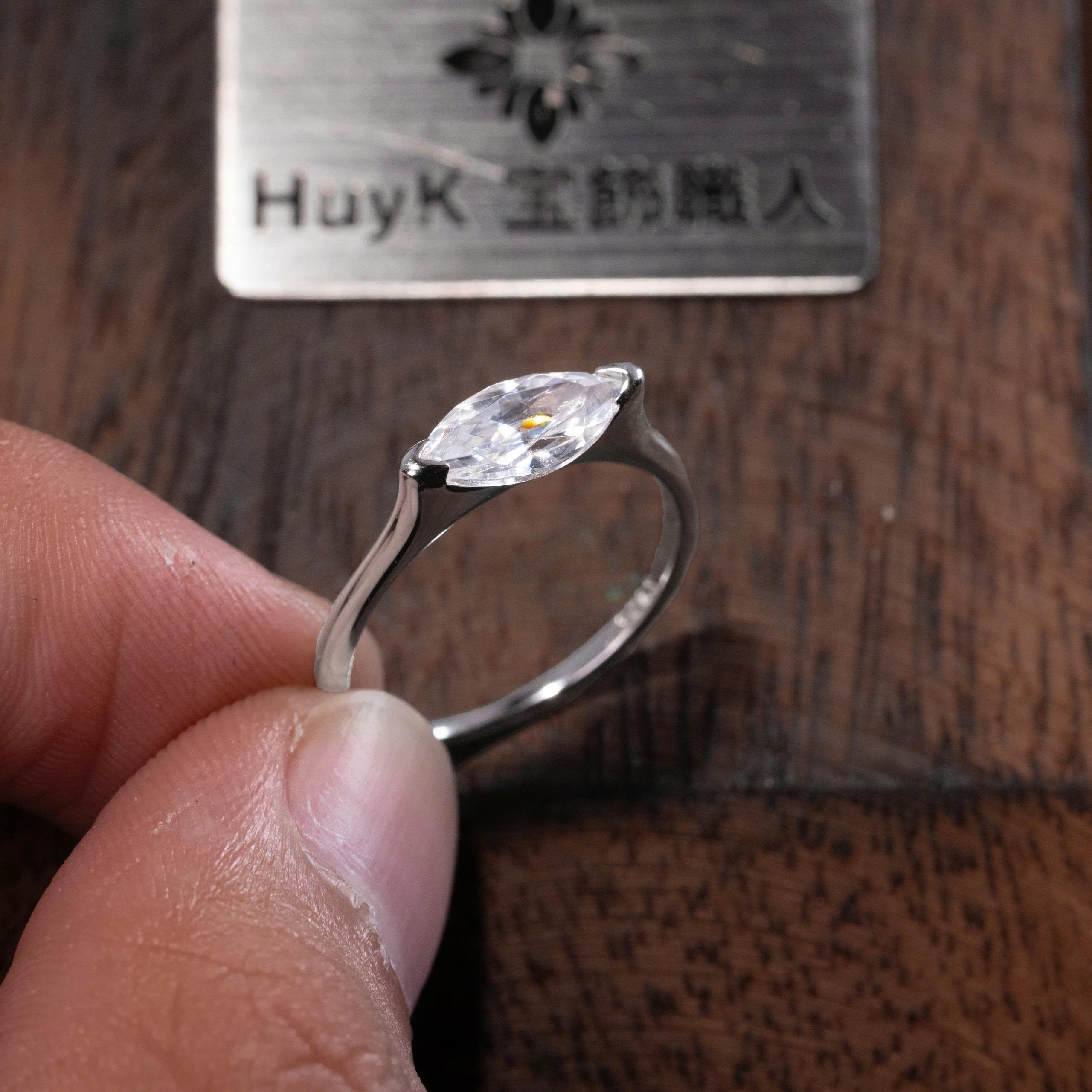 ジルコン付きエンジェルリング - S925 - N400041 – HUYK JEWELRY© 職人